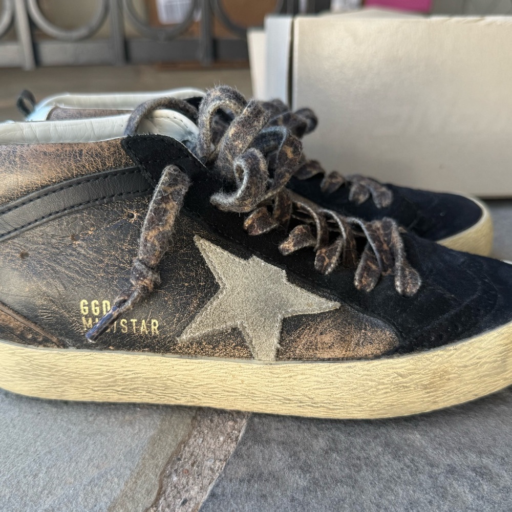 Golden Goose rare sneakers wingtip leopard